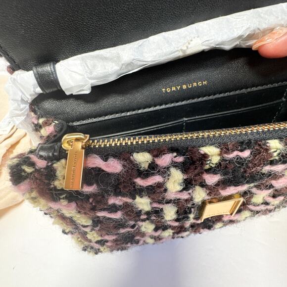 Tory Burch New Mini Kira Tweed Top Handle Chain Wallet Crossbody - Picture 11 of 16